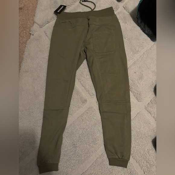 Men's Olive Jogger Pants with Logo - Picture 3 of 4